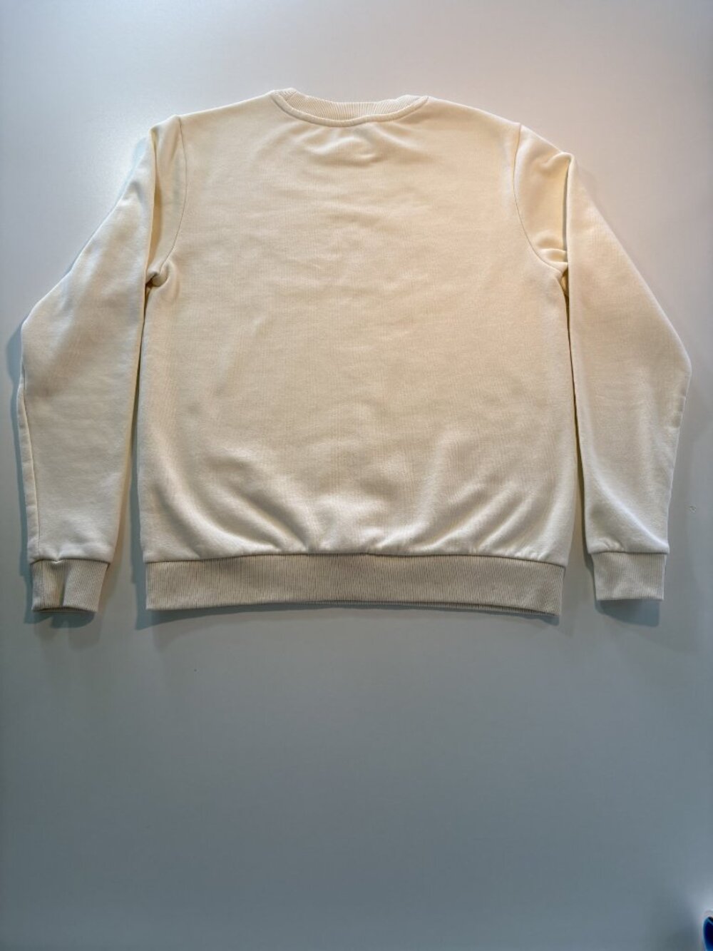 Retro Rainbow Stripe Sweatshirt Cream XS Vintage Style Cozy Pullover - Picture 2 of 7